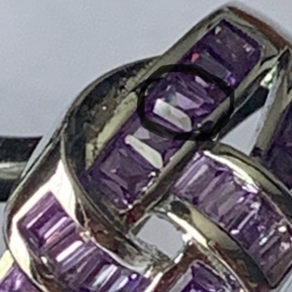 💜🆕 Silver & Amethyst Gemstone Knot Ring - Picture 6 of 7